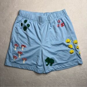 Coney Island Picnic Patterned Shorts Sky Blue Smiley Faces Men’s Size Large